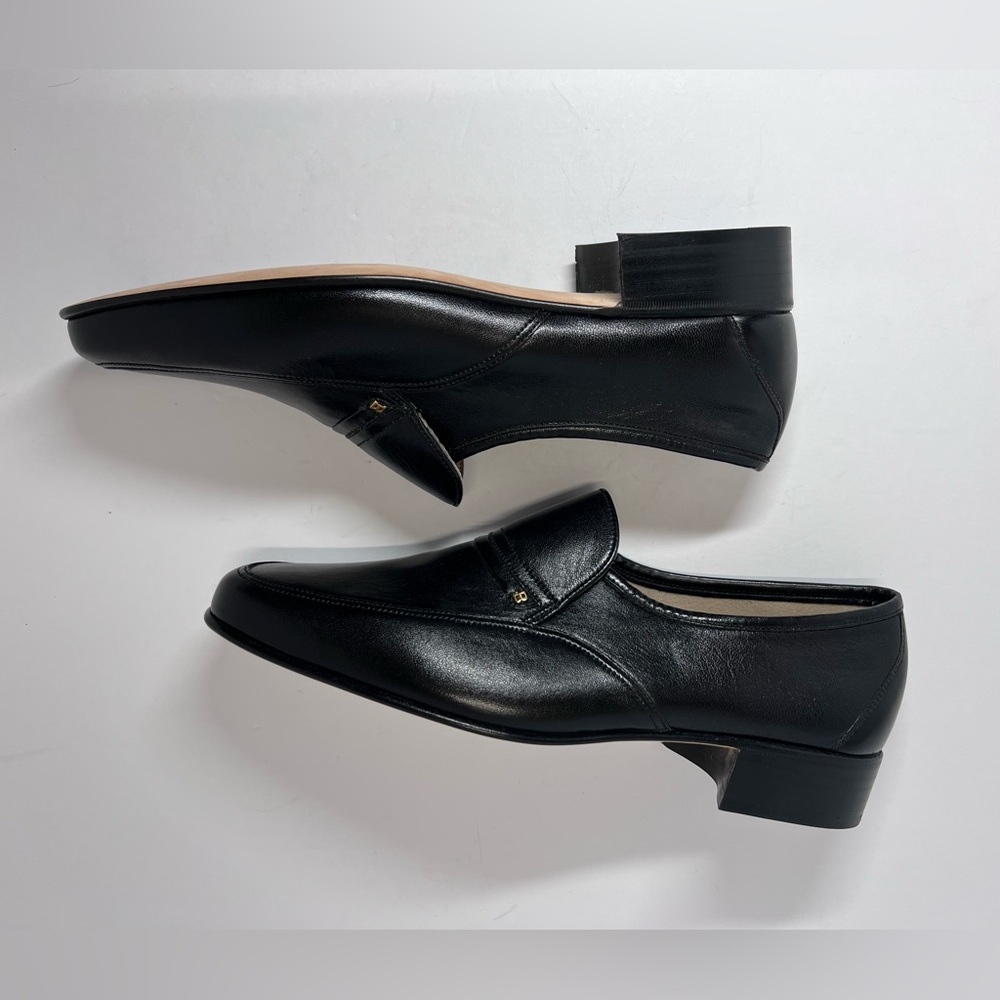Bally size 9 men’s slip on loafers black leather Switzerland Sligo NWOT - Picture 11 of 15